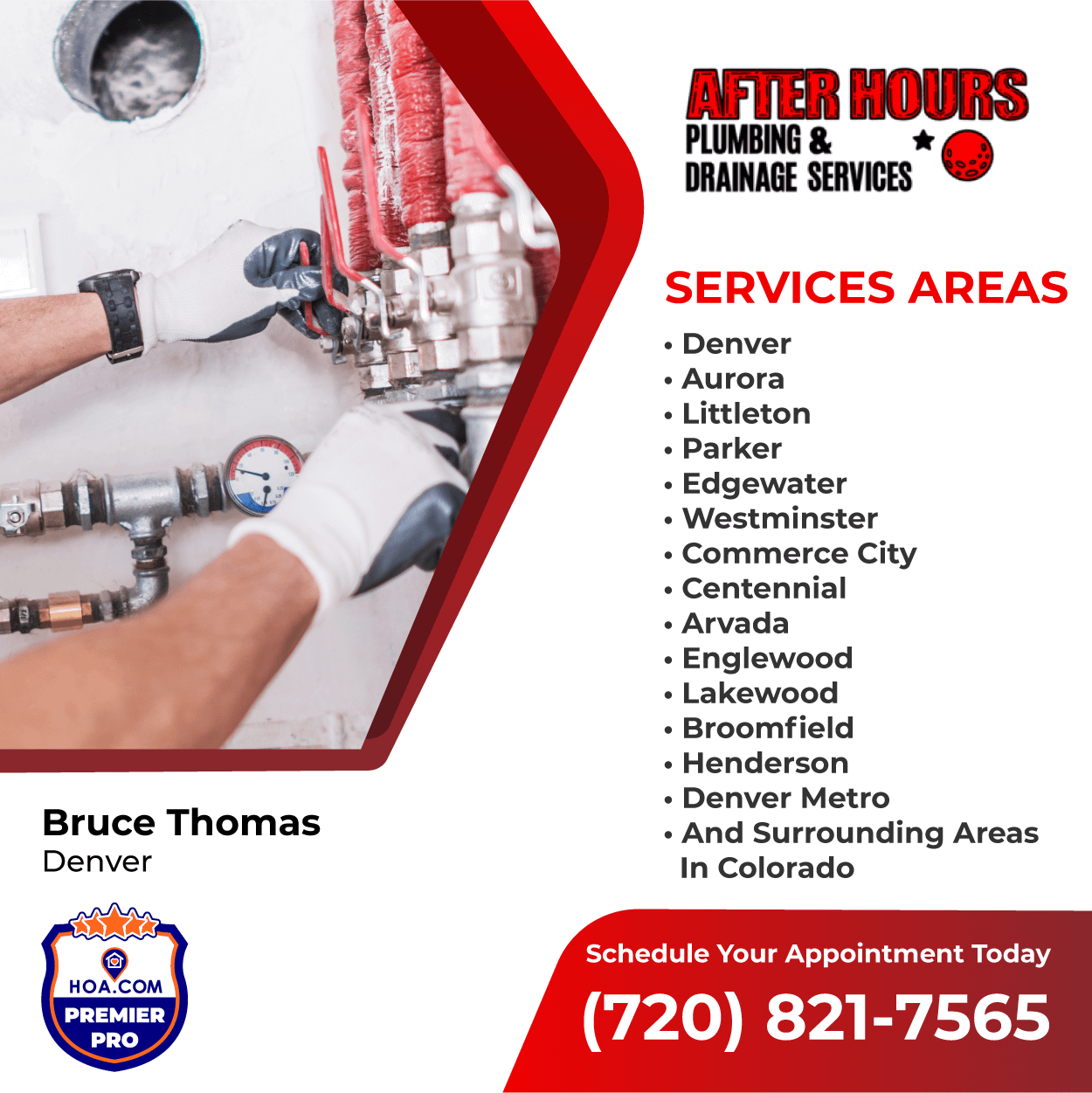 After Hours PLumbing Service Areas